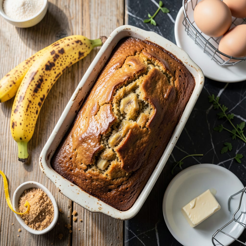 Visual representation of Good Housekeeping Banana Bread Recipe: Classic Moist Loaf with Walnut Crunch