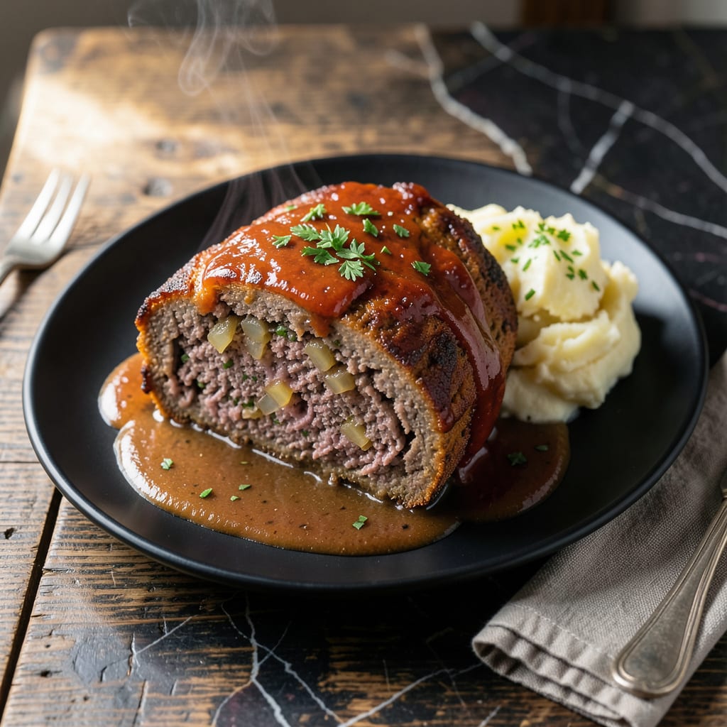 Gordon Ramsay Meatloaf Recipe: Moist Centers With Herbed Glaze illustration with key details