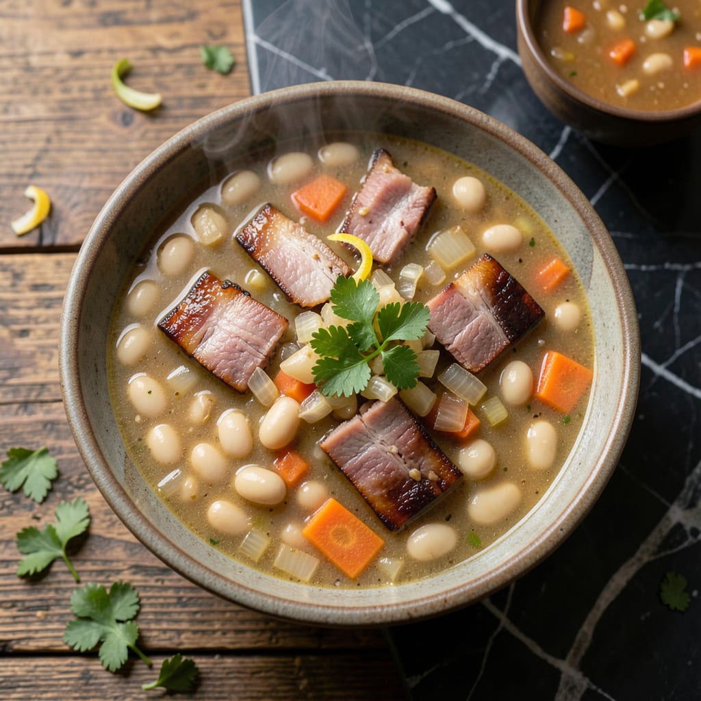 Visual representation of ham and butter bean soup recipe