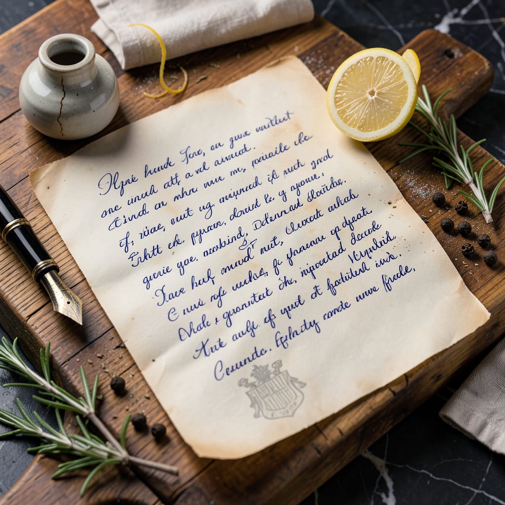 Hand Written Recipe: How to Preserve and Share Family Favorites example with annotations