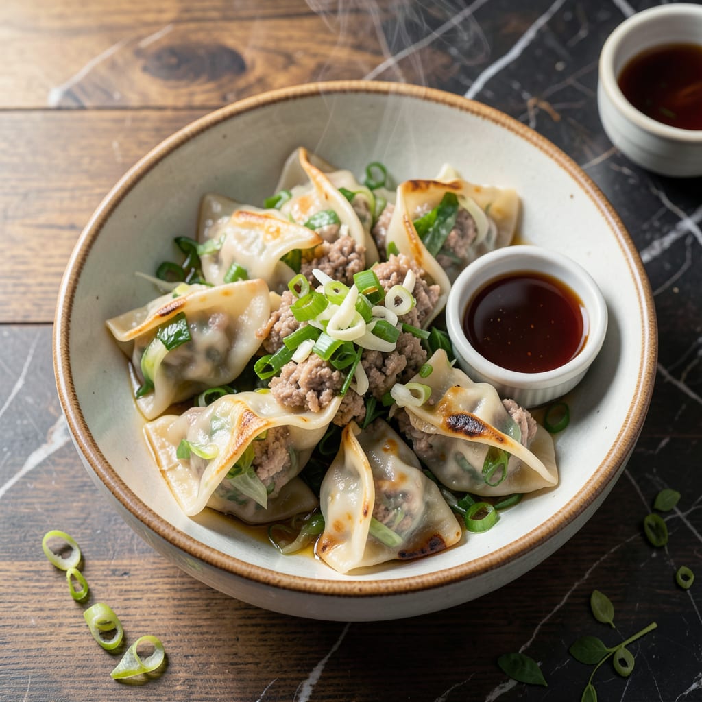 Homemade Pork Dumplings Recipe: Pleated Perfection With Savory Filling example with annotations