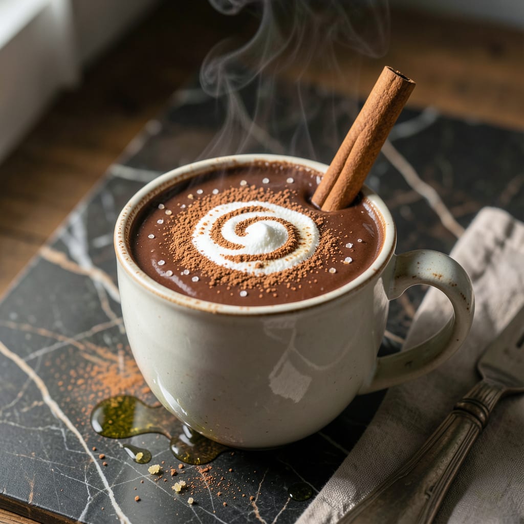Visual representation of hot chocolate recipe powdered milk