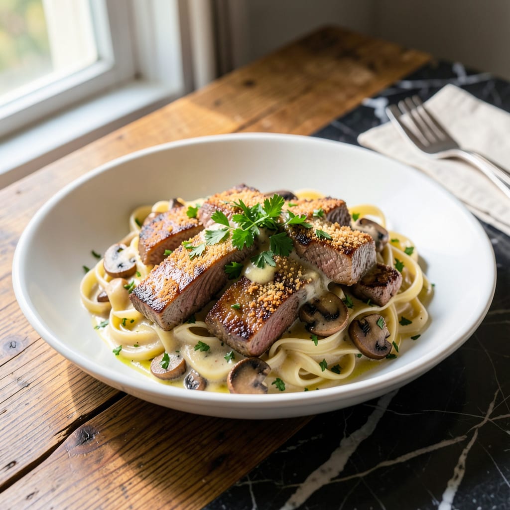 Visual representation of Ina Garten Beef Stroganoff Recipe: Mushroom Rich Cream Sauce