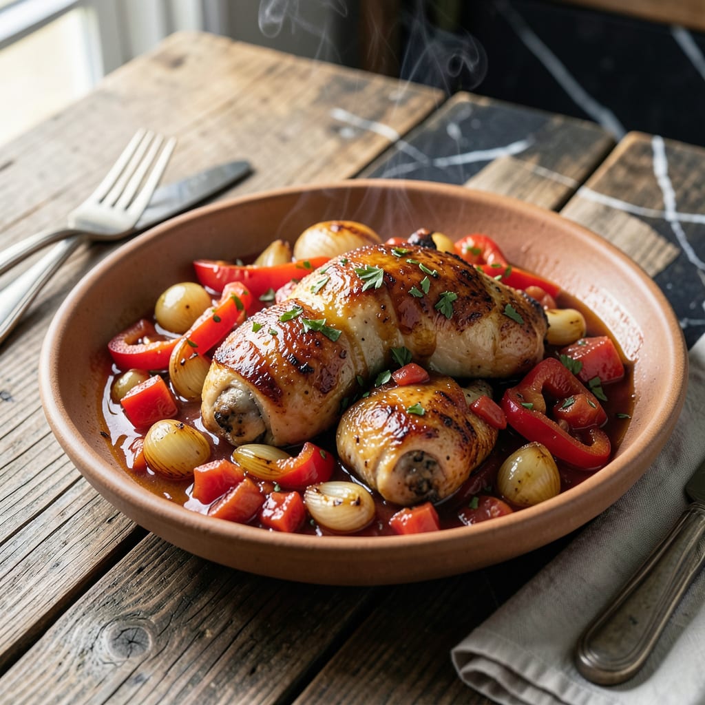 Ina Garten Chicken Cacciatore Recipe: Rustic Italian Simmered to Perfection illustration with key details