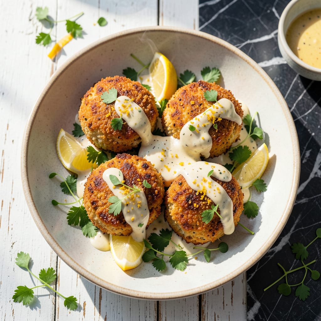 Ina Garten Crab Cake Recipe: Lump Crab Harmony with Lemon Zest example with annotations