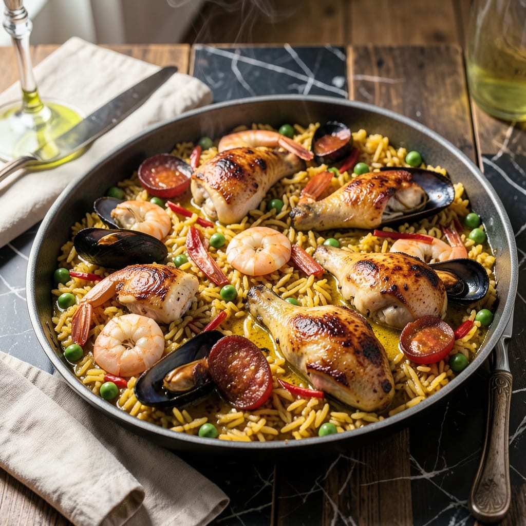 Visual representation of Ina Garten Paella Recipe: Saffron Infused Spanish Feast