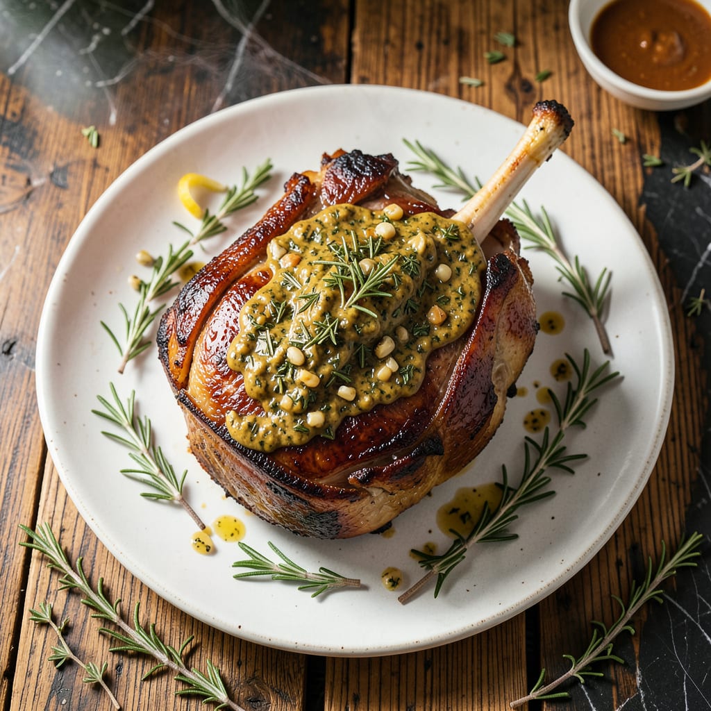 Ina Garten's Standing Rib Roast Recipe: Herb Crusted Holiday Centerpiece illustration with key details