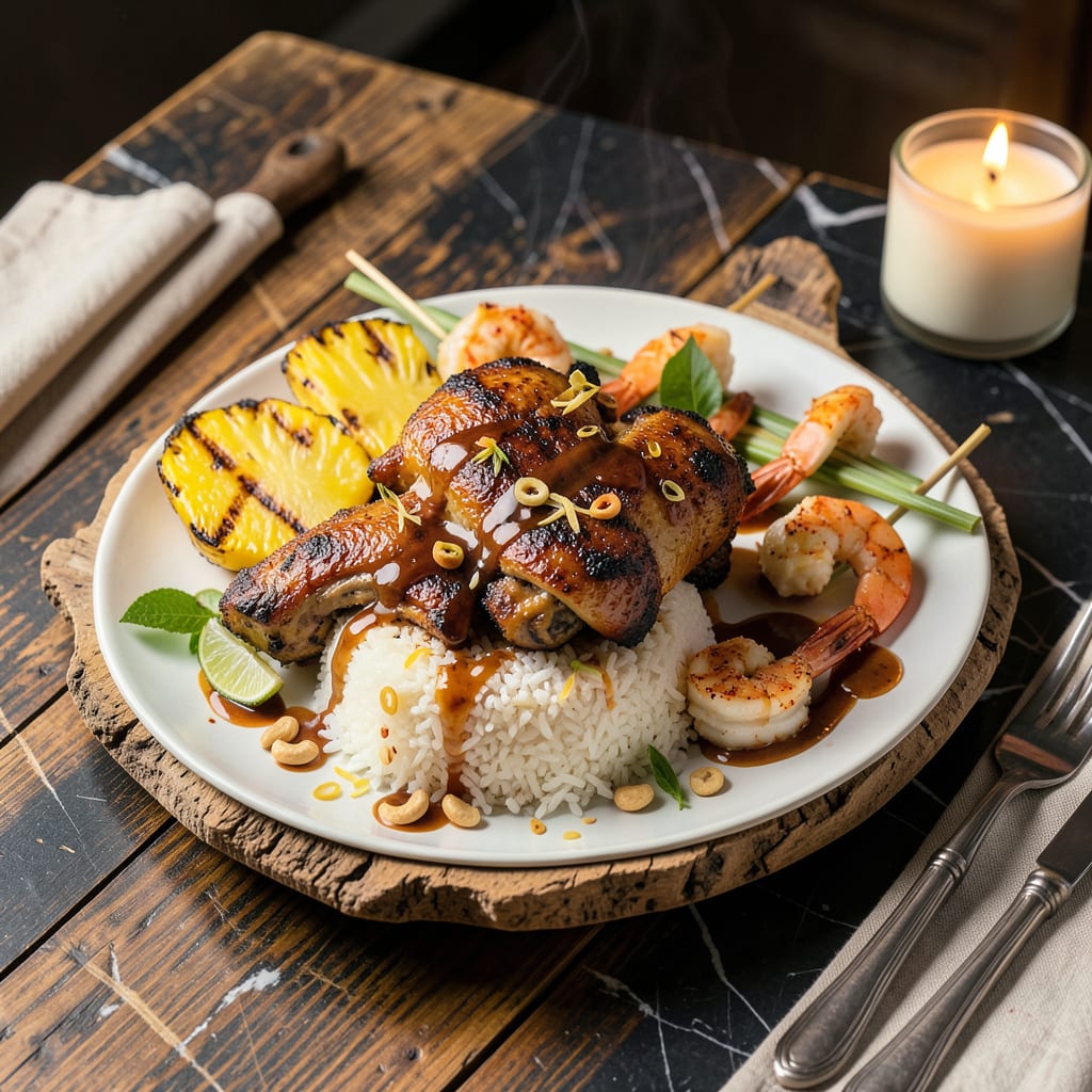 Comprehensive island fire chicken recipe visual reference