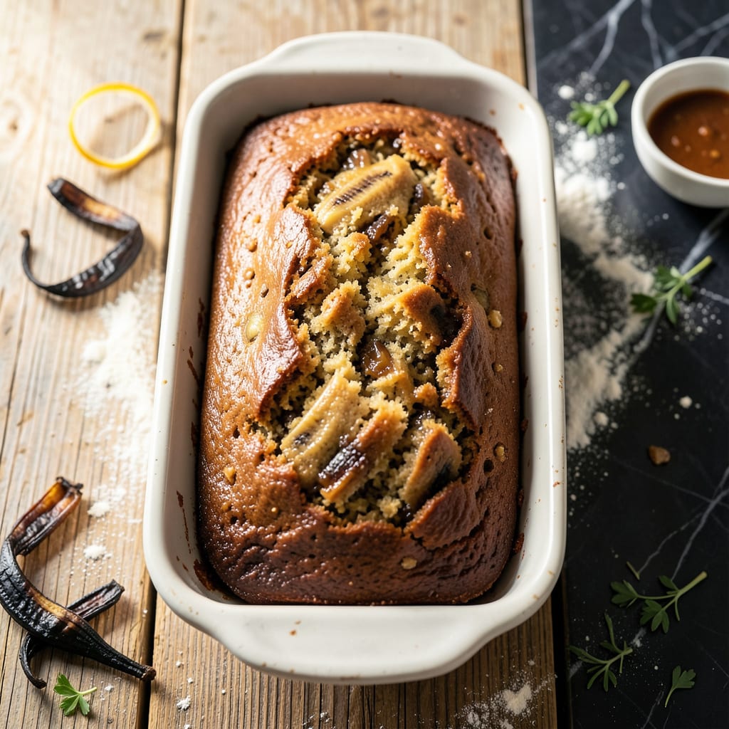 Janet's Banana Bread Recipe: Moist Loaf With Cinnamon Swirl example with annotations