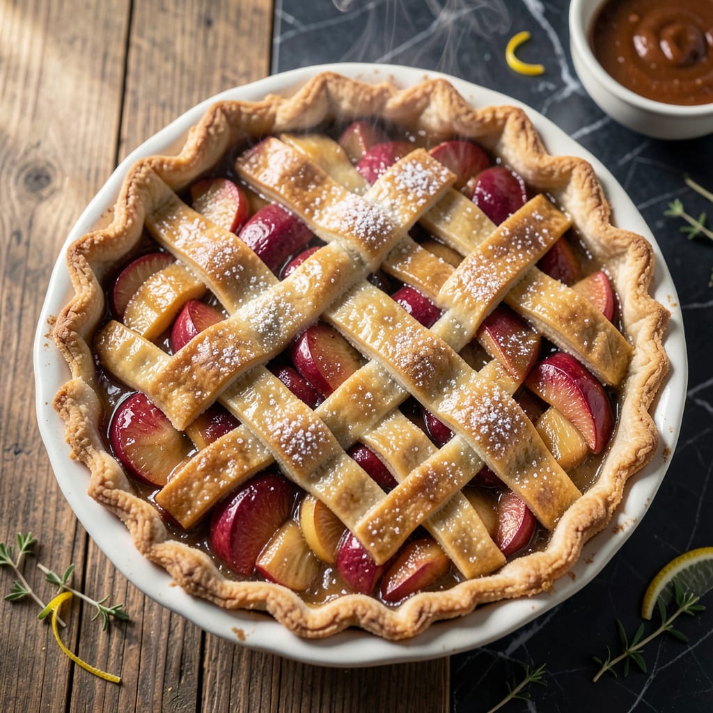 Joy of Cooking Apple Pie Recipe: Lattice Crust and Spiced Filling example with annotations