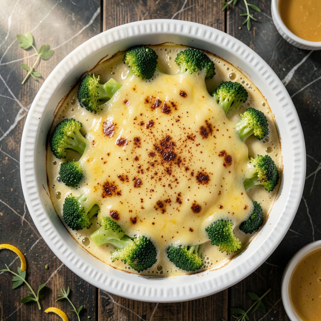 Katie Lee Broccoli Casserole Recipe: Cheesy Bake with Crunchy Topping example with annotations