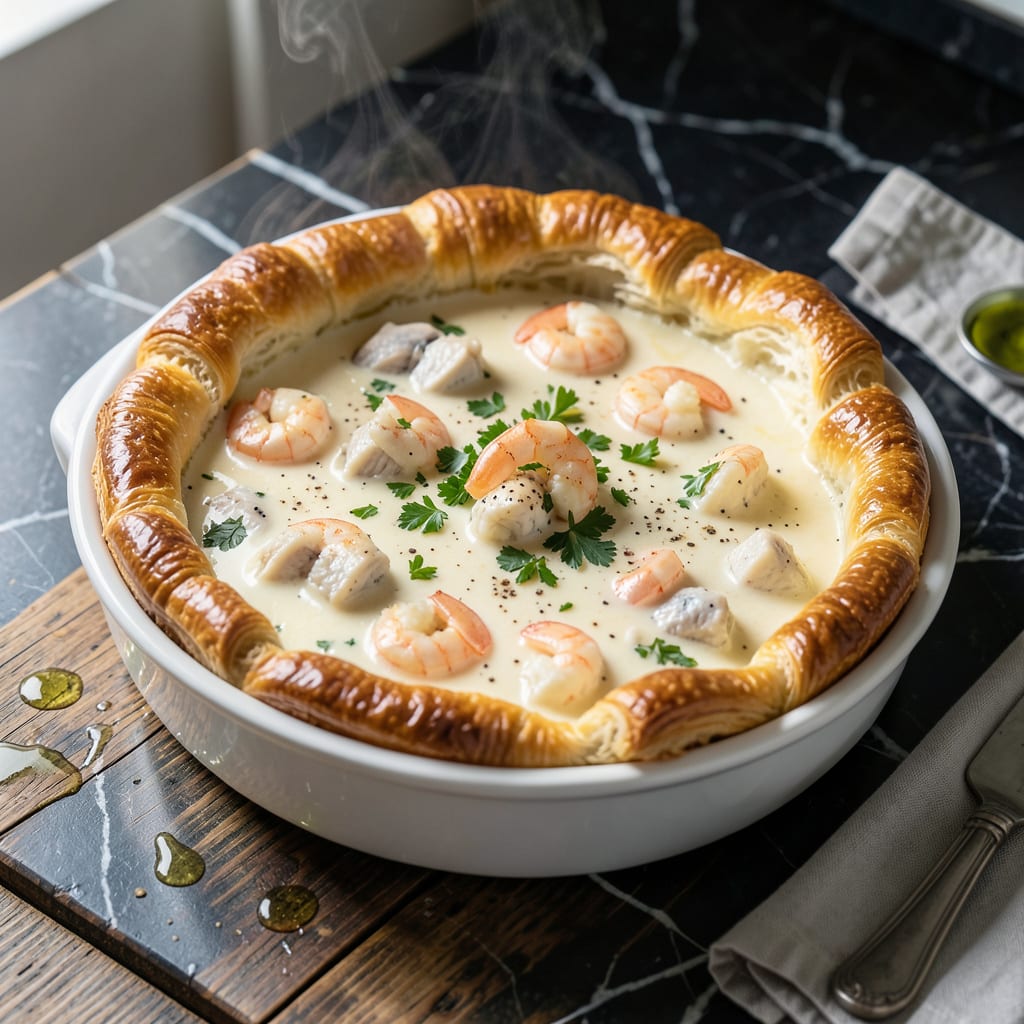 Mary Berry's Fish Pie Recipe: Buttery Crust with Creamy Seafood Filling detailed visual guide