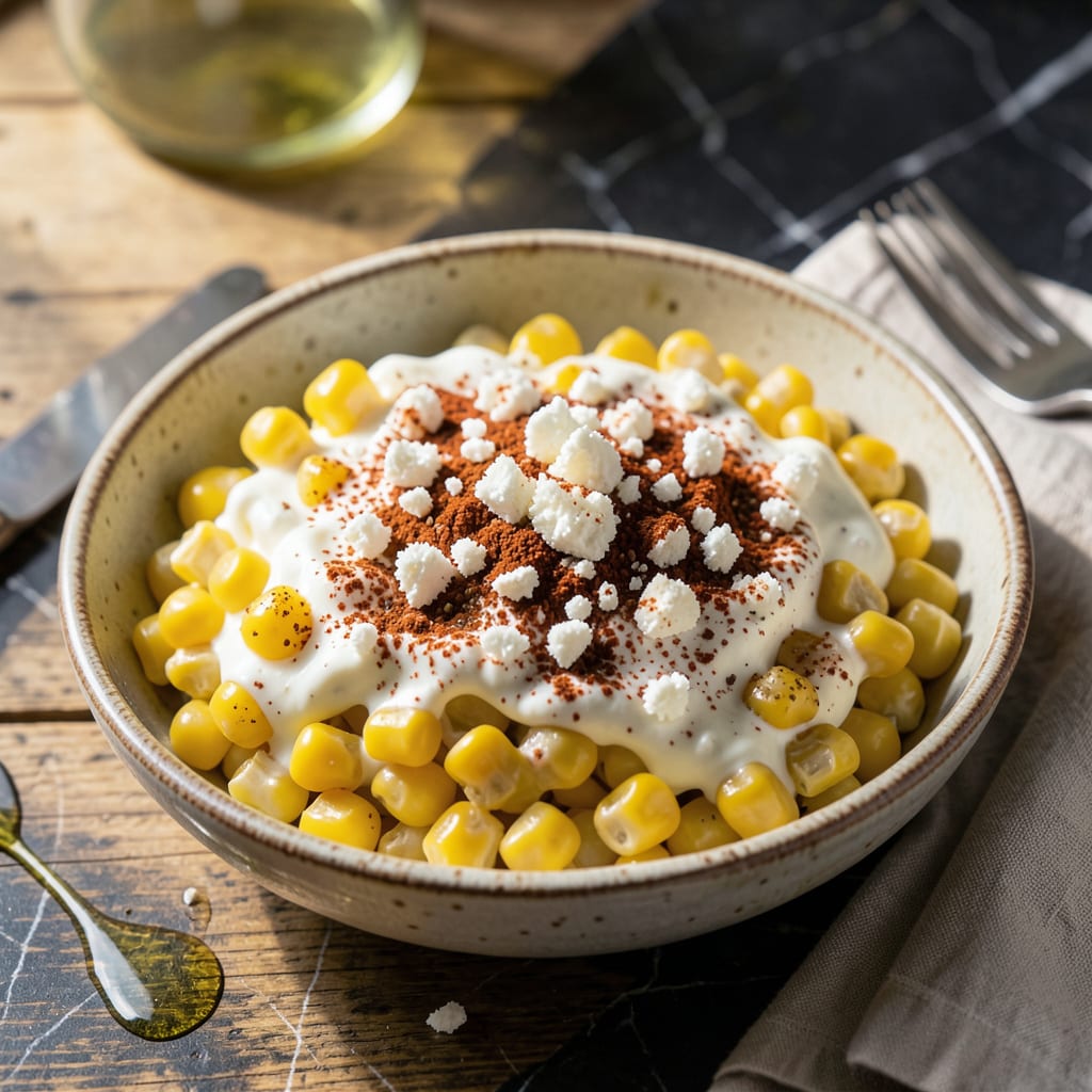 mexican corn recipe with canned corn illustration with key details