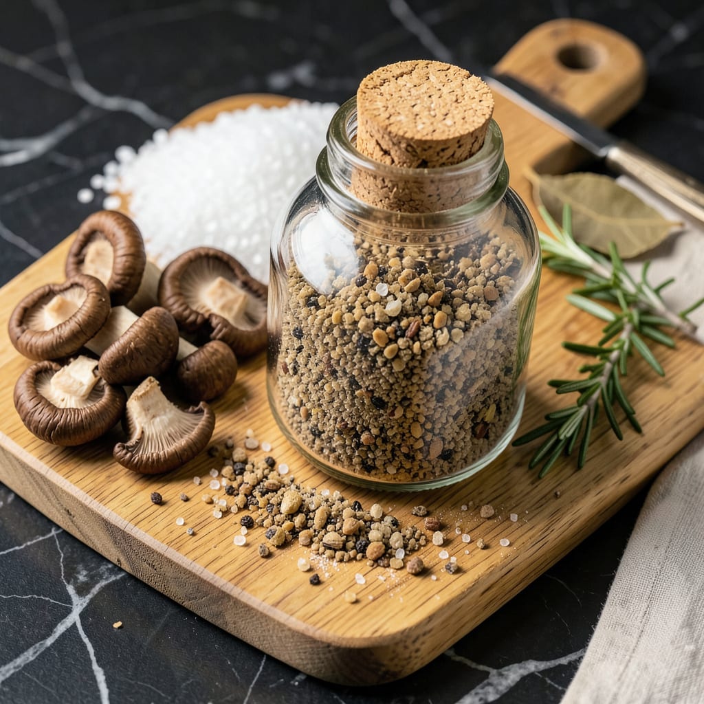Visual representation of Mushroom Salt Recipe: Easy Homemade Seasoning in 5 Steps
