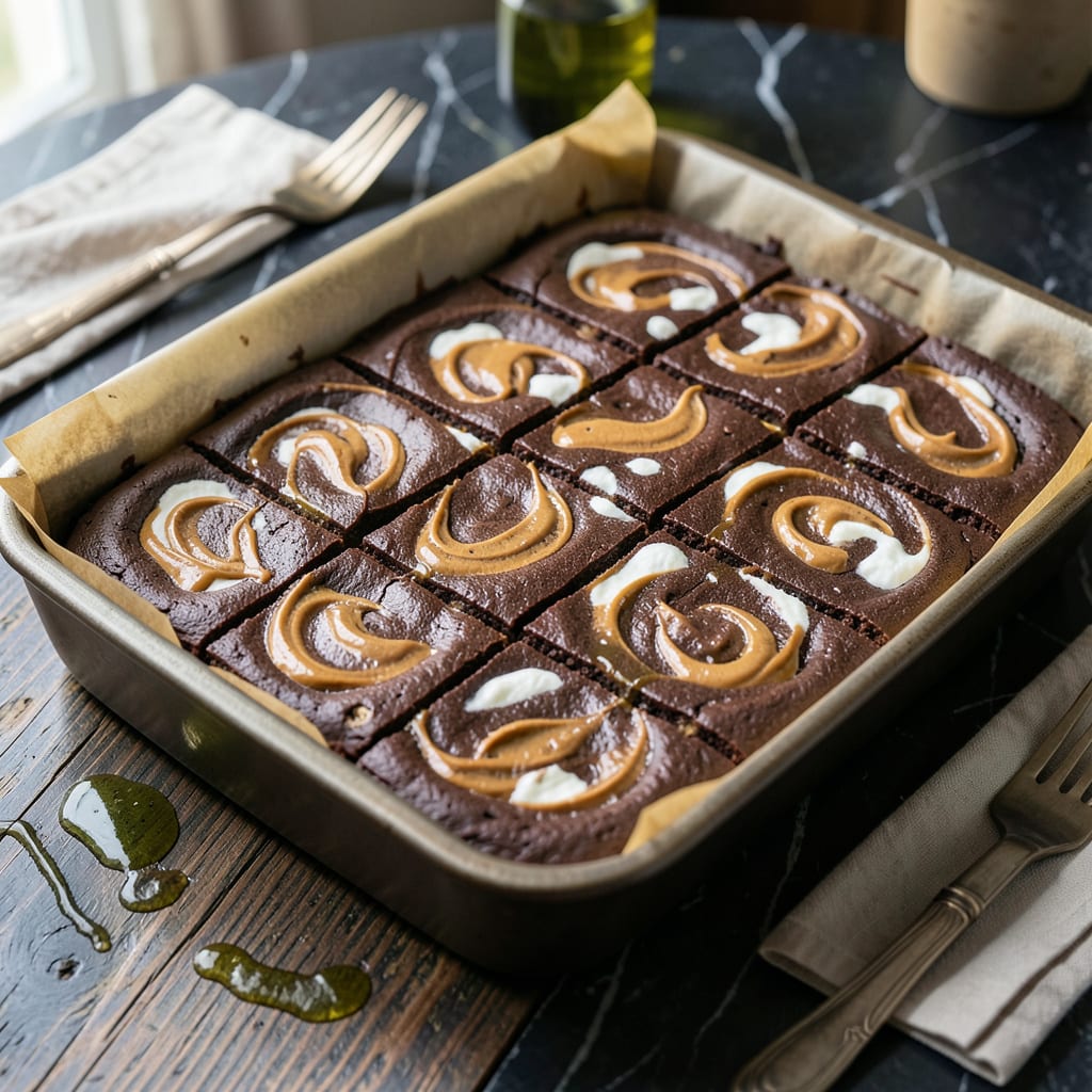 Visual representation of Old Fashioned Chocolate Peanut Butter Fudge Recipe With Marshmallow Cream: Rich Swirls of Nostalgic Sweetness