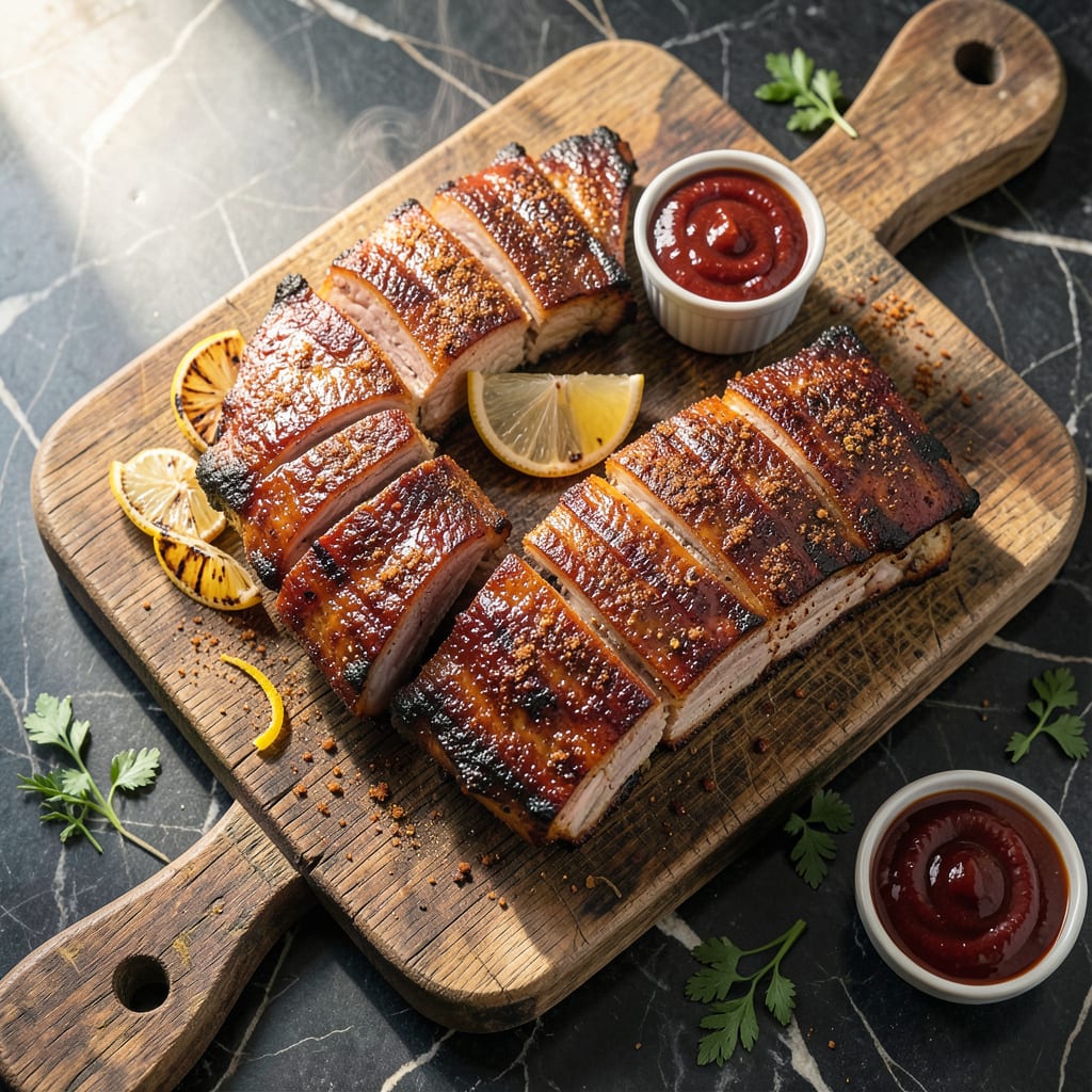 Visual representation of Oven Baked Pork Ribs Recipe: Fall Off The Bone Smoky Tenderness