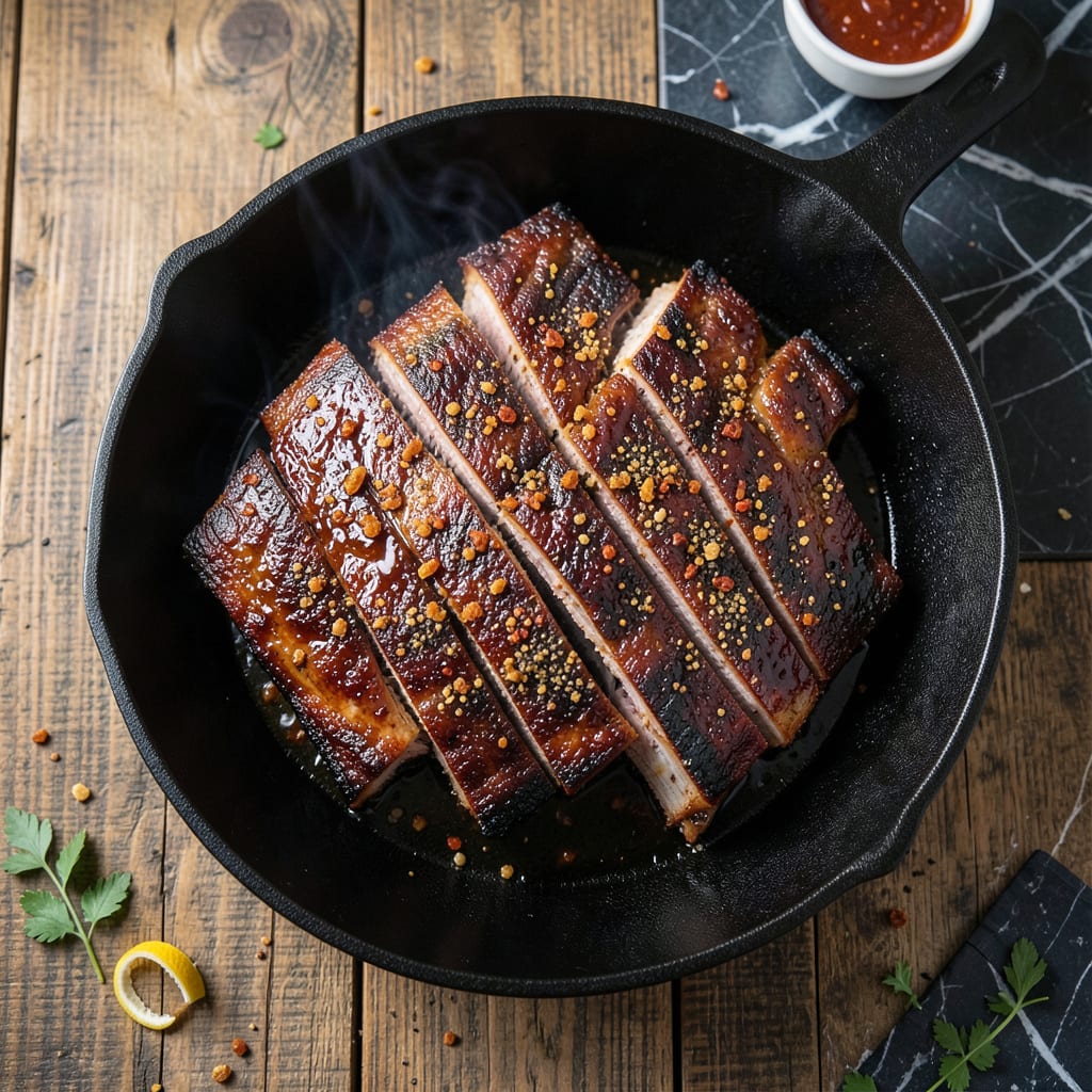 Oven Baked St Louis Style Ribs Recipe: Smoky Dry Rub and Fall Off The Bone Tenderness example with annotations