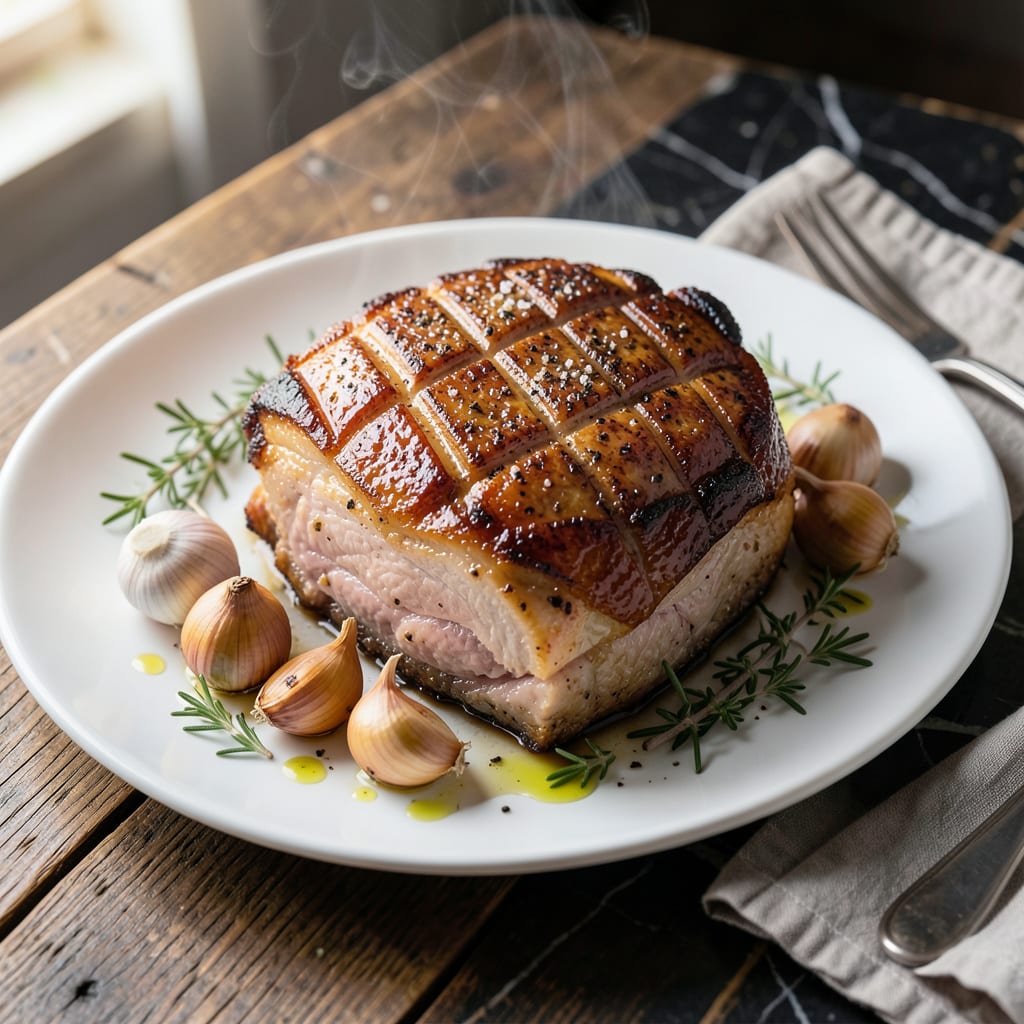 Oven Roasted Pork Belly Recipe: Crisp Crackling and Melt in Your Mouth Layers example with annotations