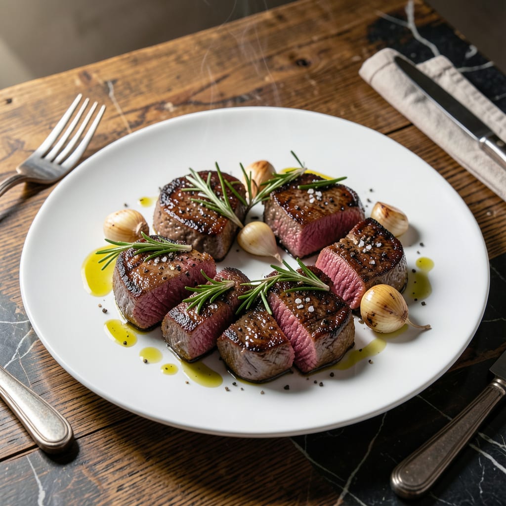 pan seared filet recipe illustration with key details