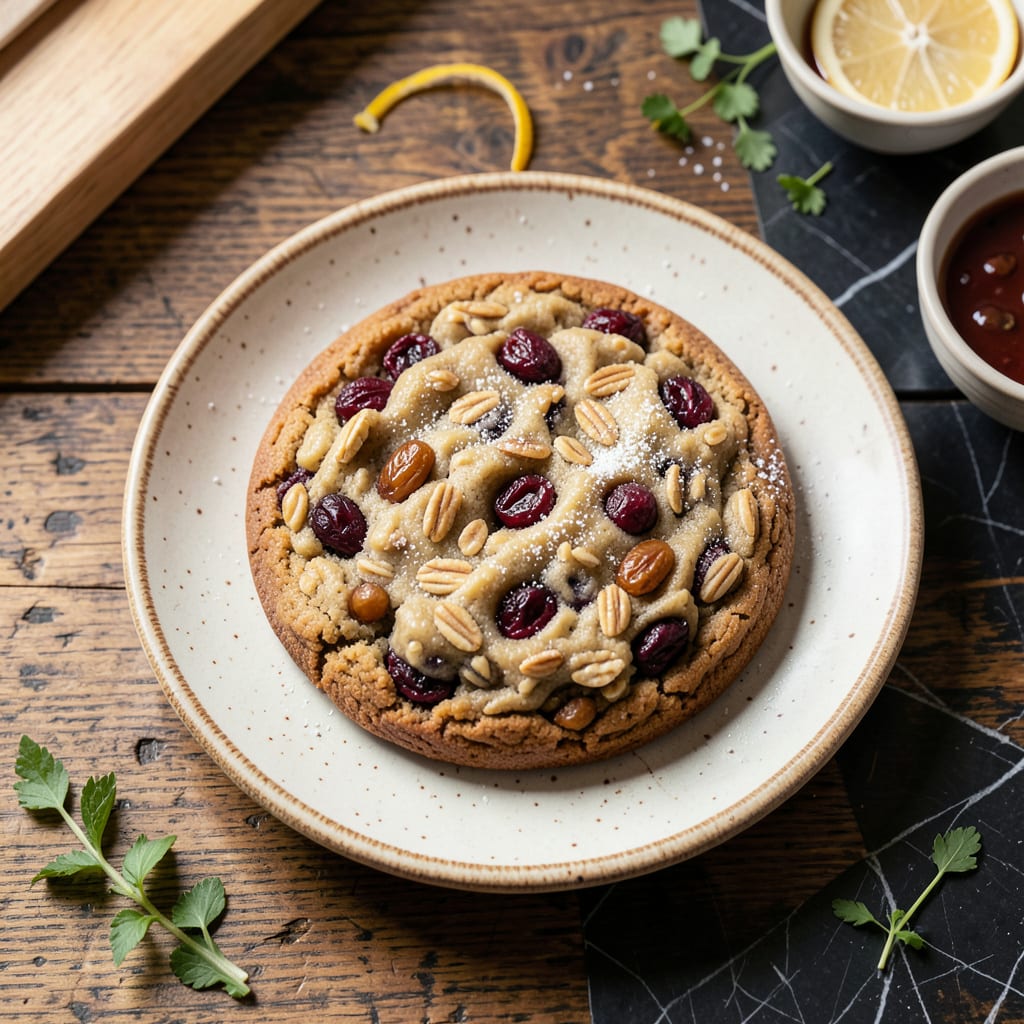 Visual representation of Panera Oatmeal Raisin Berry Cookie Recipe: Chewy Texture with Bursting Fruit