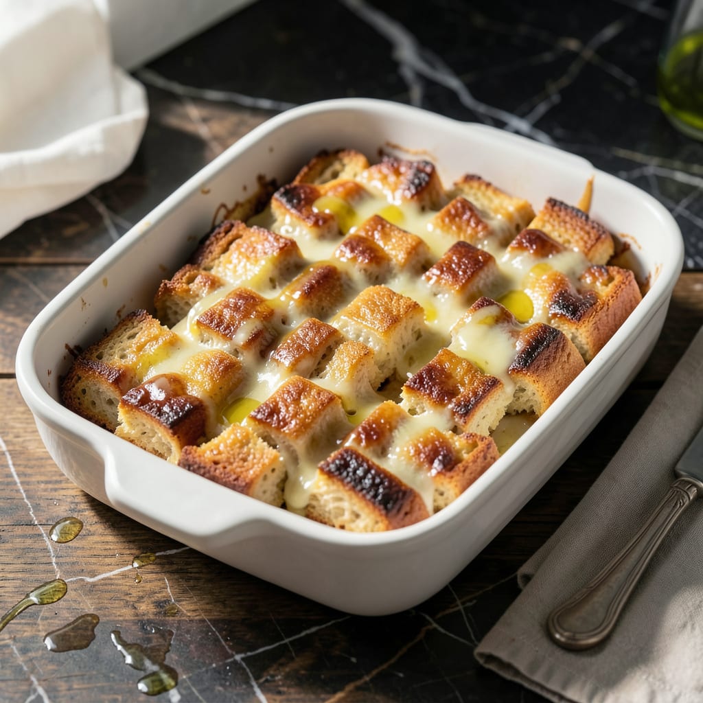 Paula Deen's Bread Pudding Recipe: Old Fashioned Southern Decadence illustration with key details