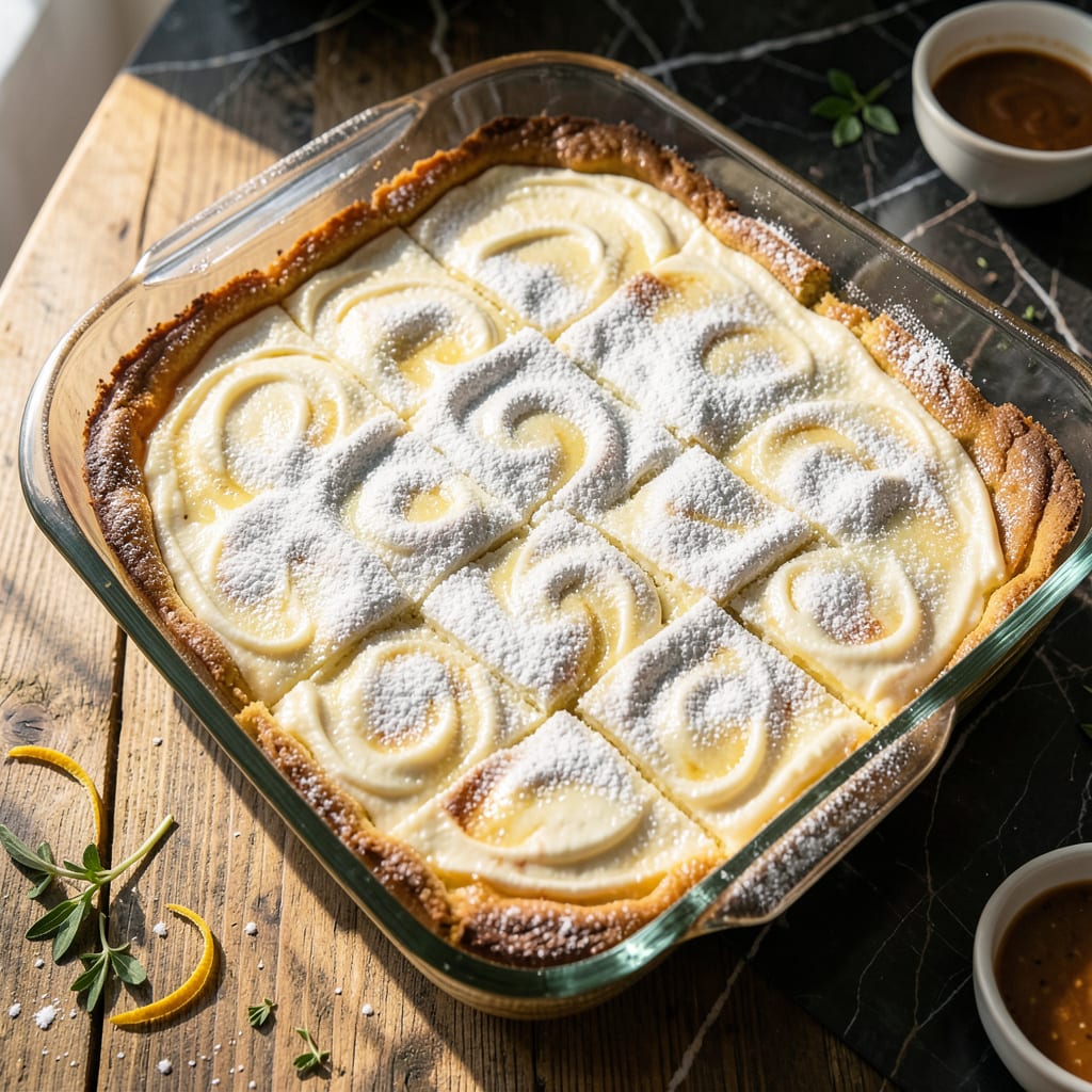 Comprehensive Paula Deen's Chess Squares Recipe: Gooey Butter Cake Layers visual reference