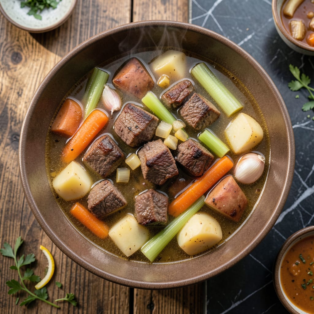 Visual representation of Paula Deen's Vegetable Beef Soup Recipe: Hearty Simmered Comfort