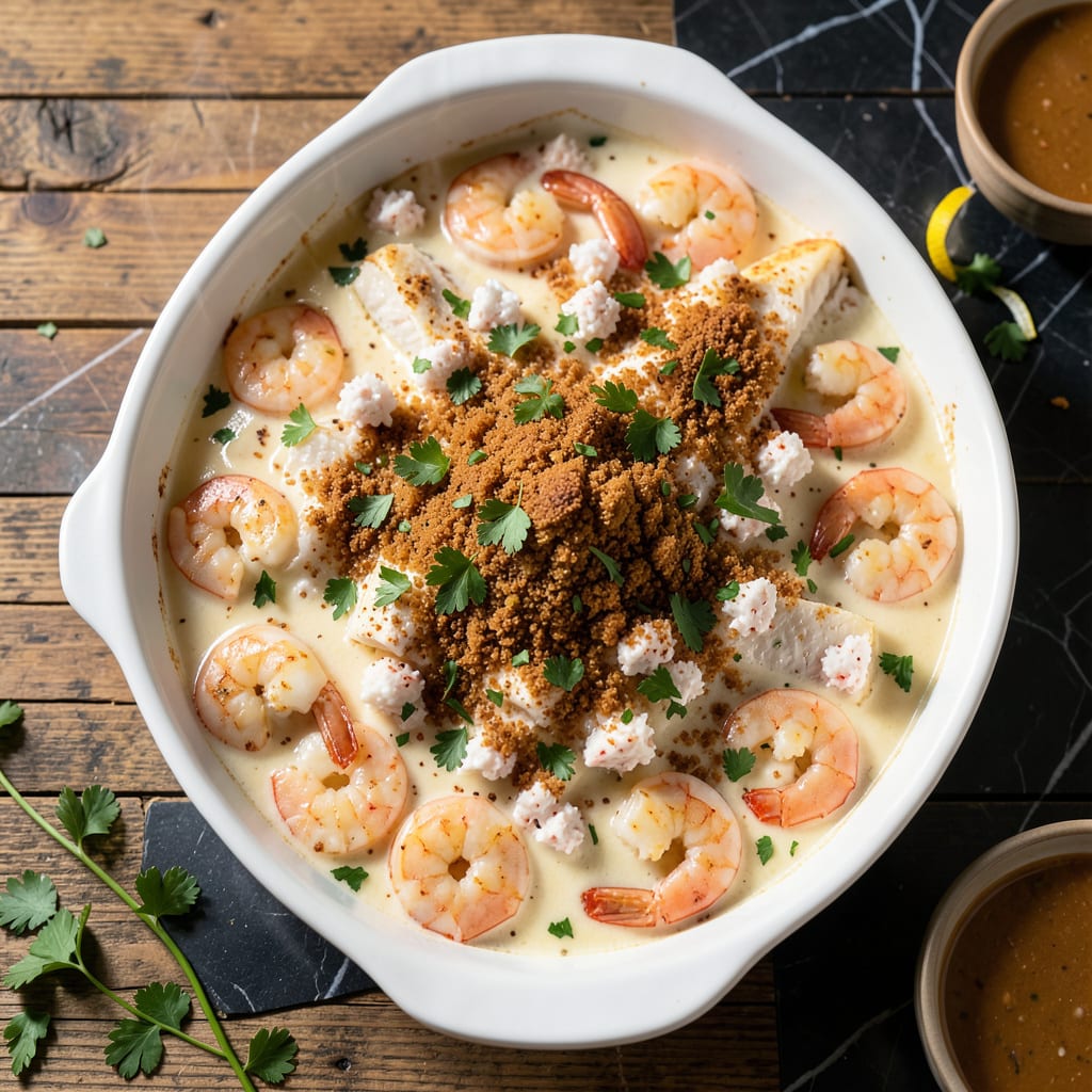 Complete Paula Deen Seafood Casserole Recipe: Southern Style Creamy Bake overview image