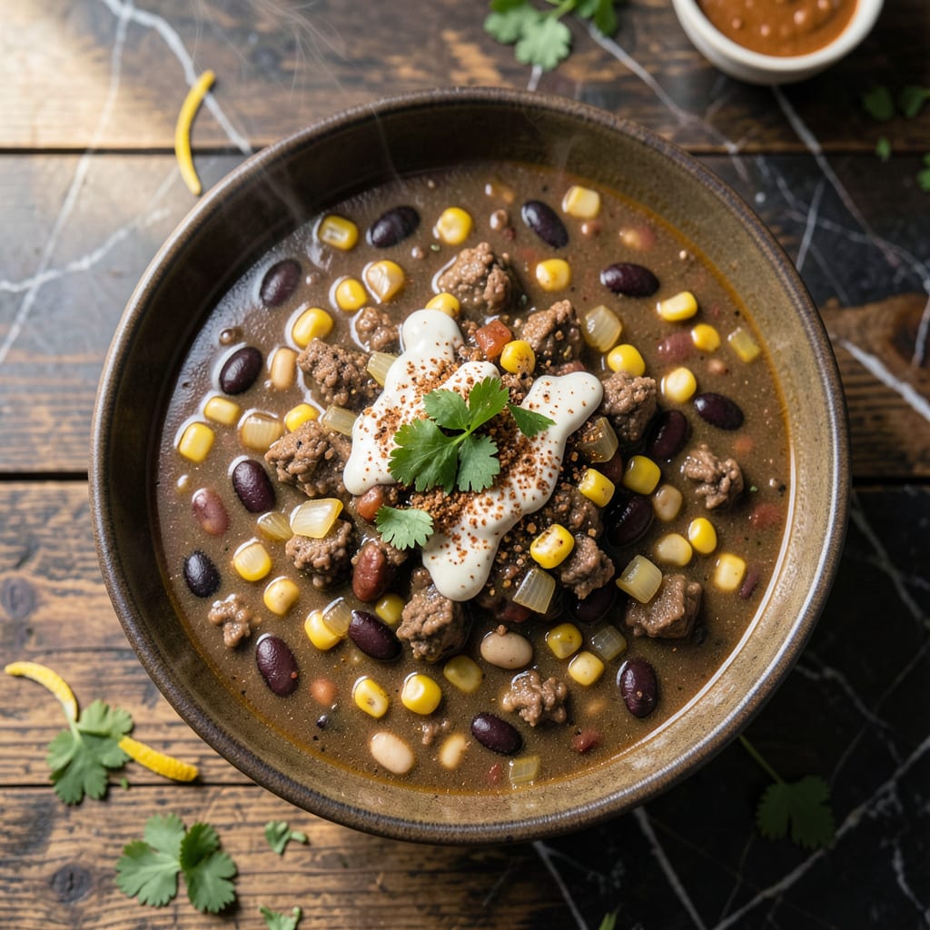 Visual representation of Paula Deen Taco Soup Recipe: Tex Mex Flavor in a Hearty Bowl