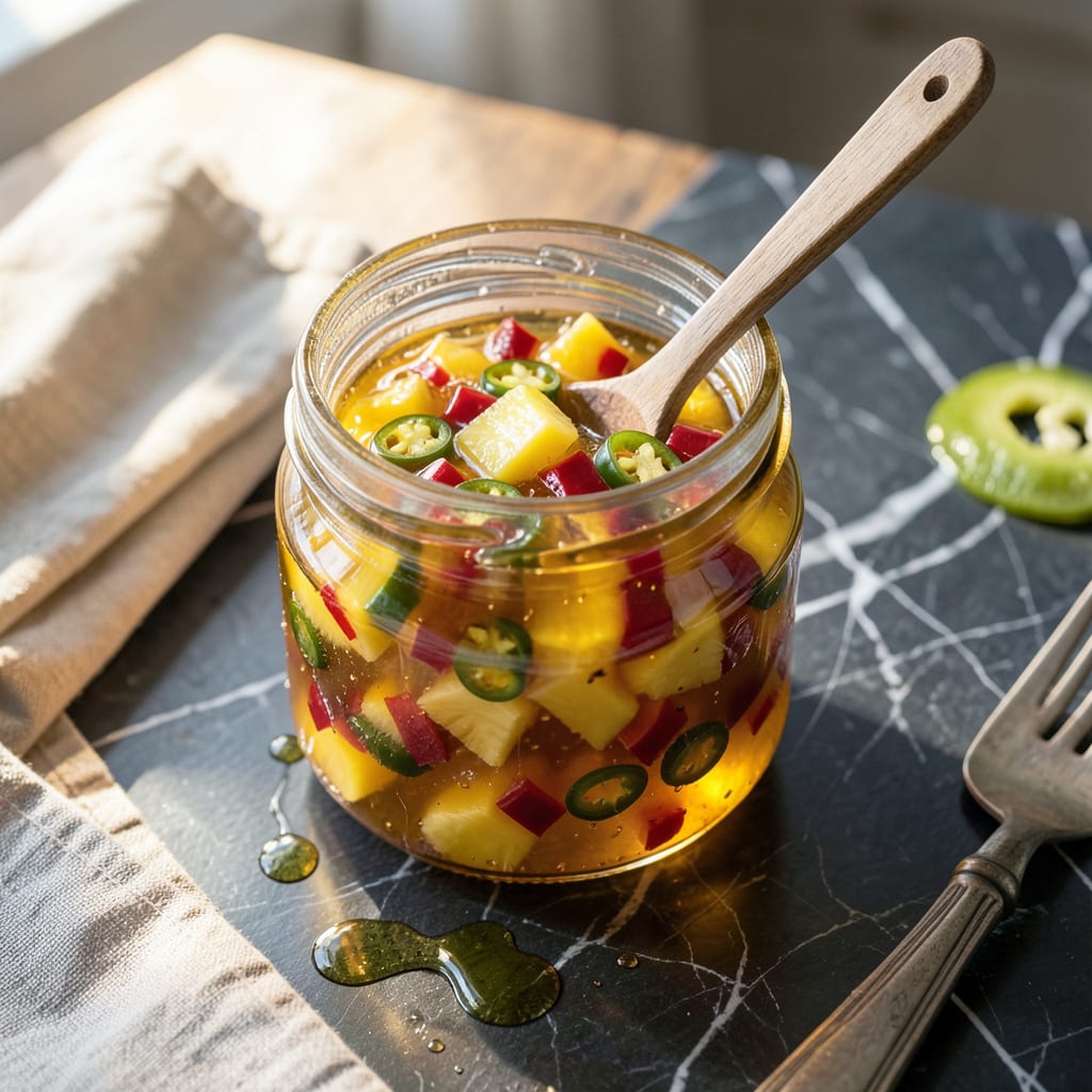 Visual representation of Pineapple Pepper Jelly Recipe: Sweet Heat in a Spreadable Jar