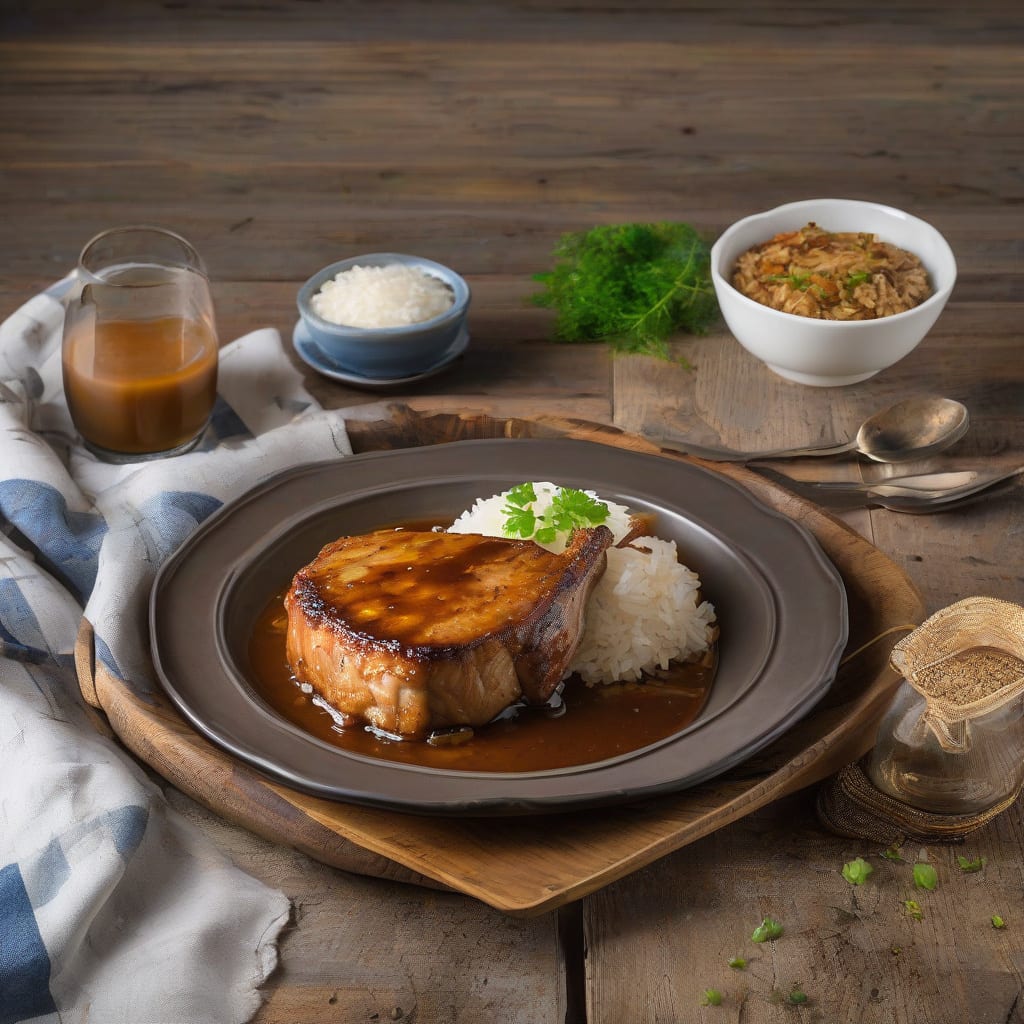 Complete pork chop and rice crockpot recipe overview image
