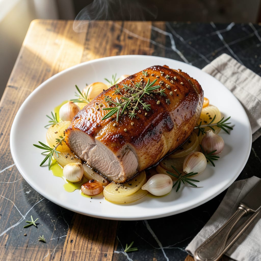 Pork Roast Recipe Slow Cooker: Fall Off The Bone Tender with Herbs illustration with key details