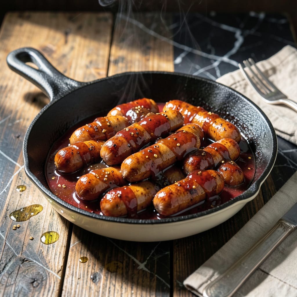 Quick Little Smokies Recipe: Sweet and Smoky Party Bites illustration with key details