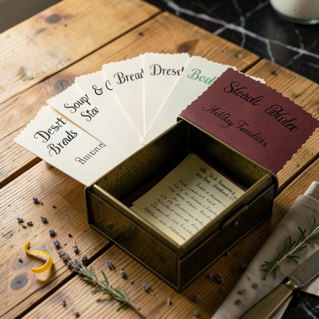 Visual representation of Recipe Box Dividers: Best Types and How to Organize Your Recipes