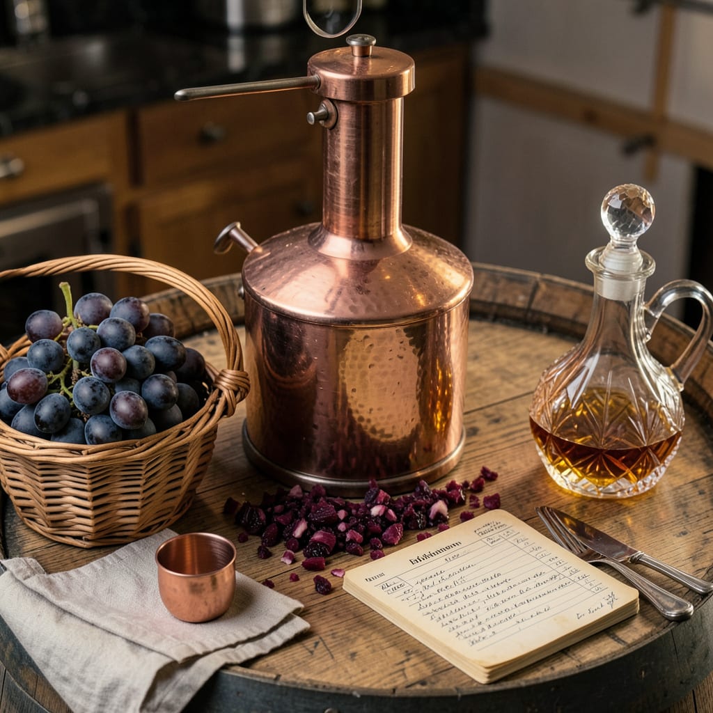 recipe for brandy illustration with key details