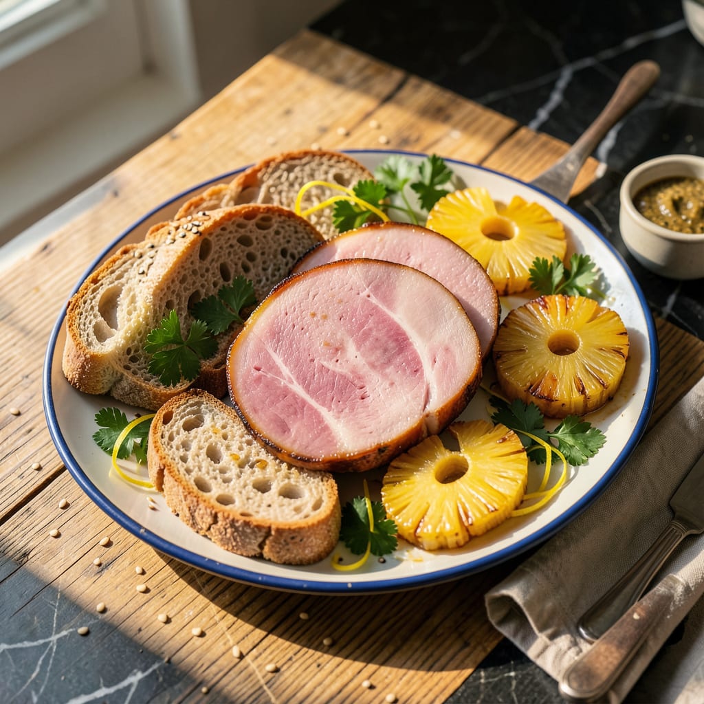 Comprehensive recipe for canned ham visual reference