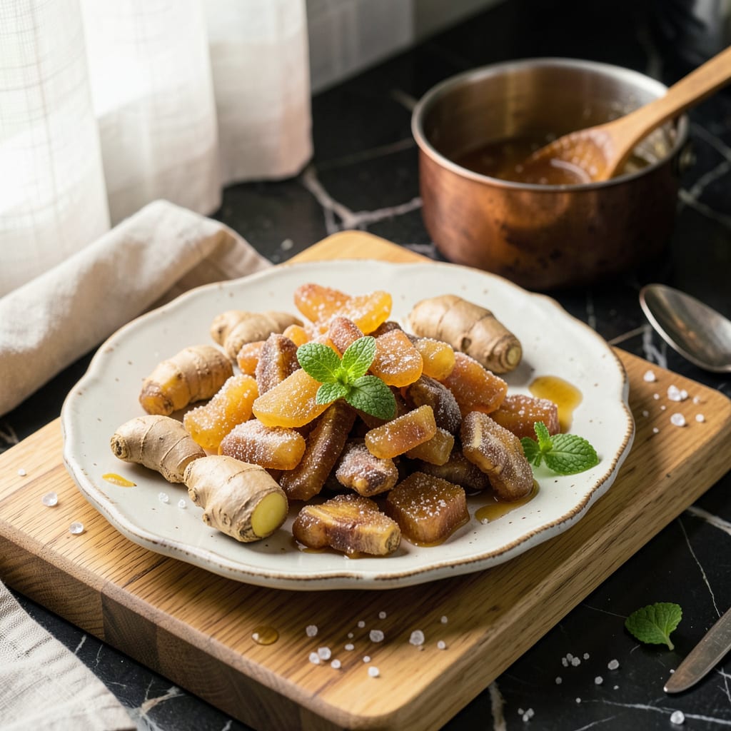 Recipe for Crystallized Ginger: Easy Homemade Method With Tips example with annotations