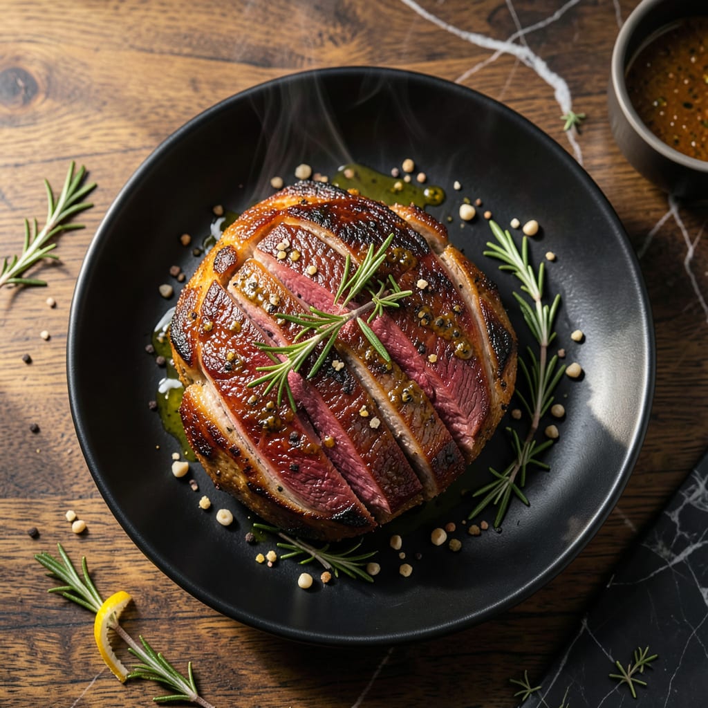 Complete Recipe For Eye Round Roast: Slow Roasted Beef With Herb Crust overview image