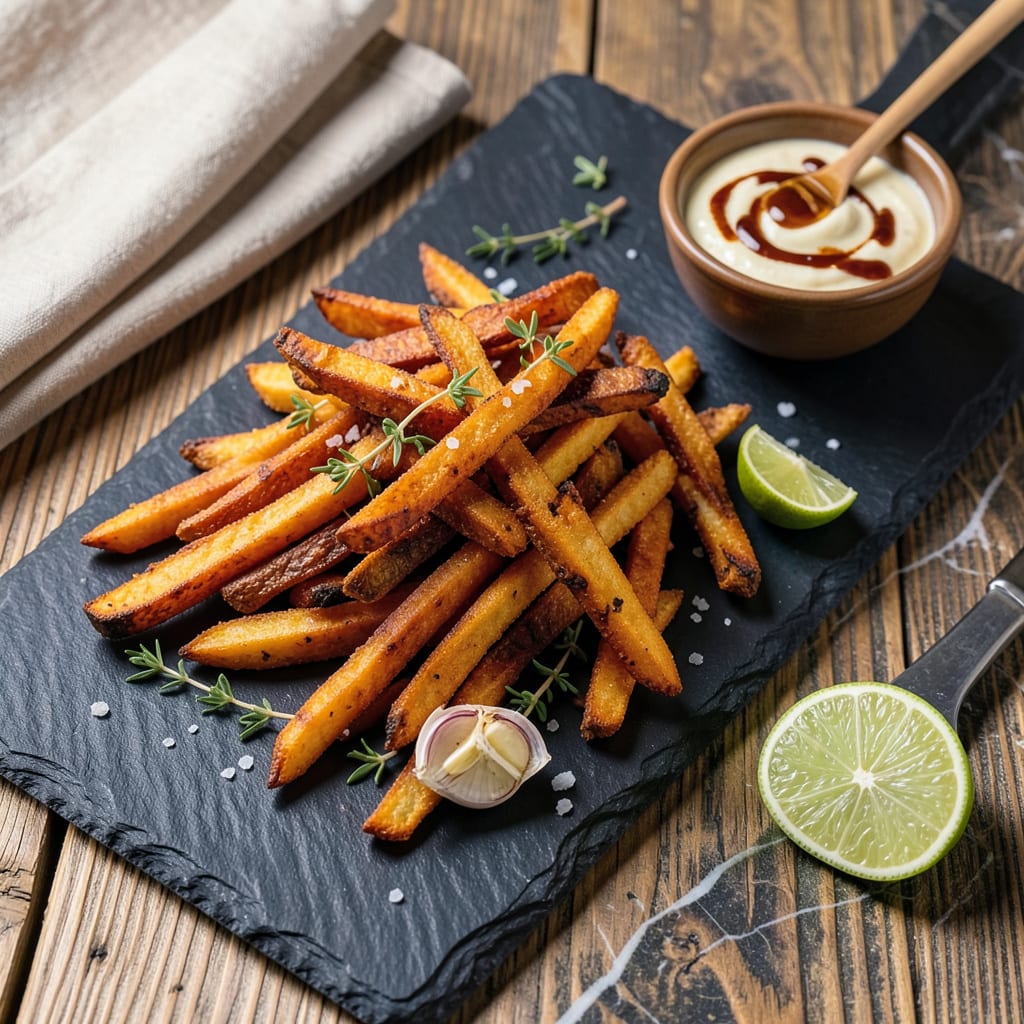 Recipe for Sweet Potato Fries in the Oven: Crispy, Easy, and Foolproof Steps illustration with key details