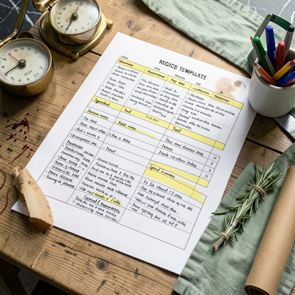Recipe Spreadsheet Template: Free Download and How to Use It illustration with key details