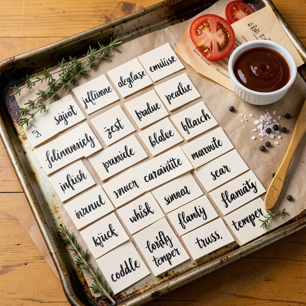 Recipe Terminology Word Search Answers: Complete List With Definitions example with annotations