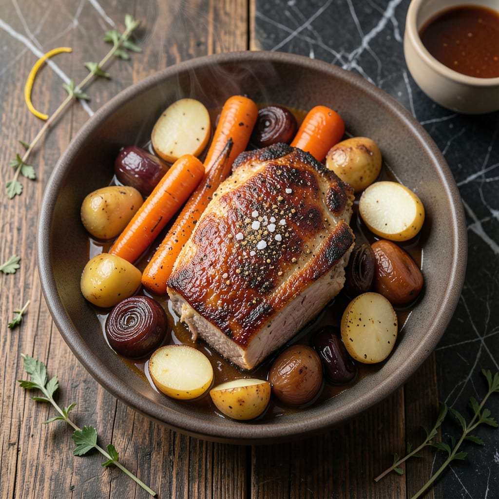 Reynolds Oven Bag Pork Roast Recipe: Juicy and Flavorful Hands Off Cooking illustration with key details