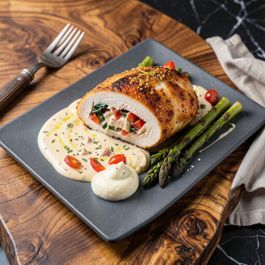Visual representation of Ruth’s Chris Stuffed Chicken Recipe on YouTube: Step by Step Video Guide