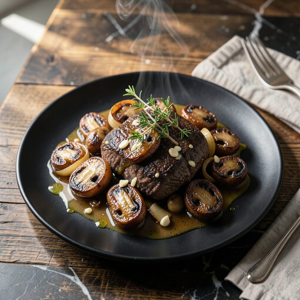Complete Sauteed Mushrooms Recipe for Steak: Garlic Infused Side in 15 Minutes overview image