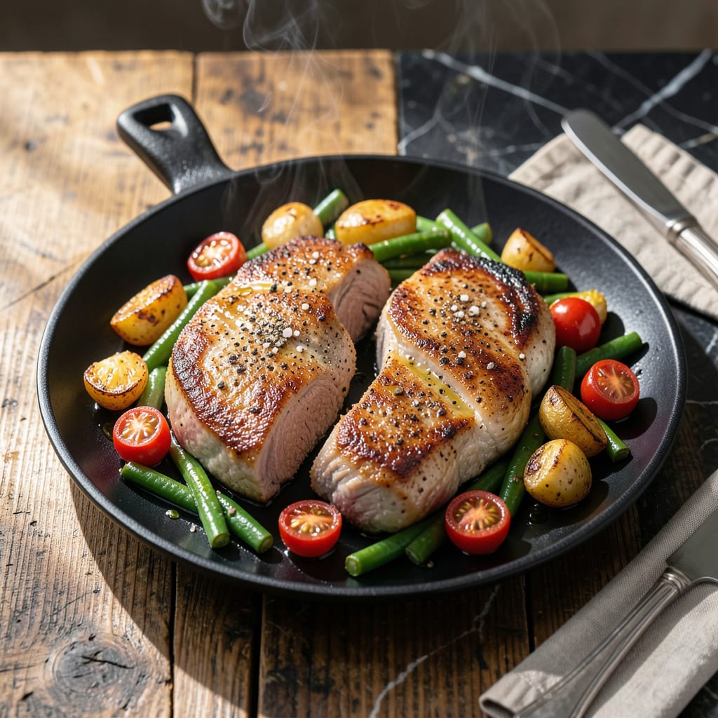 Skillet Pork Chops Recipe: Pan Seared With Garlic Herb Butter detailed visual guide
