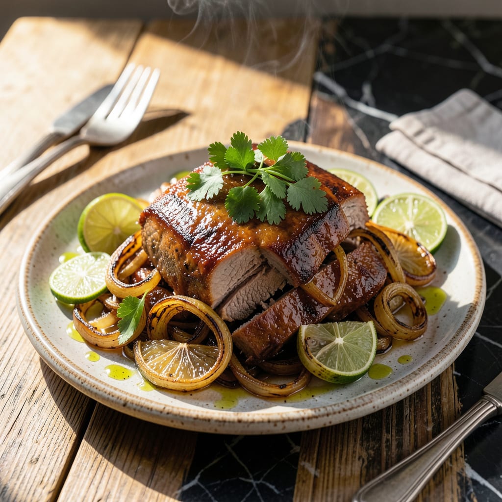 Slow Cooker Pork Carnitas Recipe: Melt in Your Mouth Tender with Crispy Edges illustration with key details