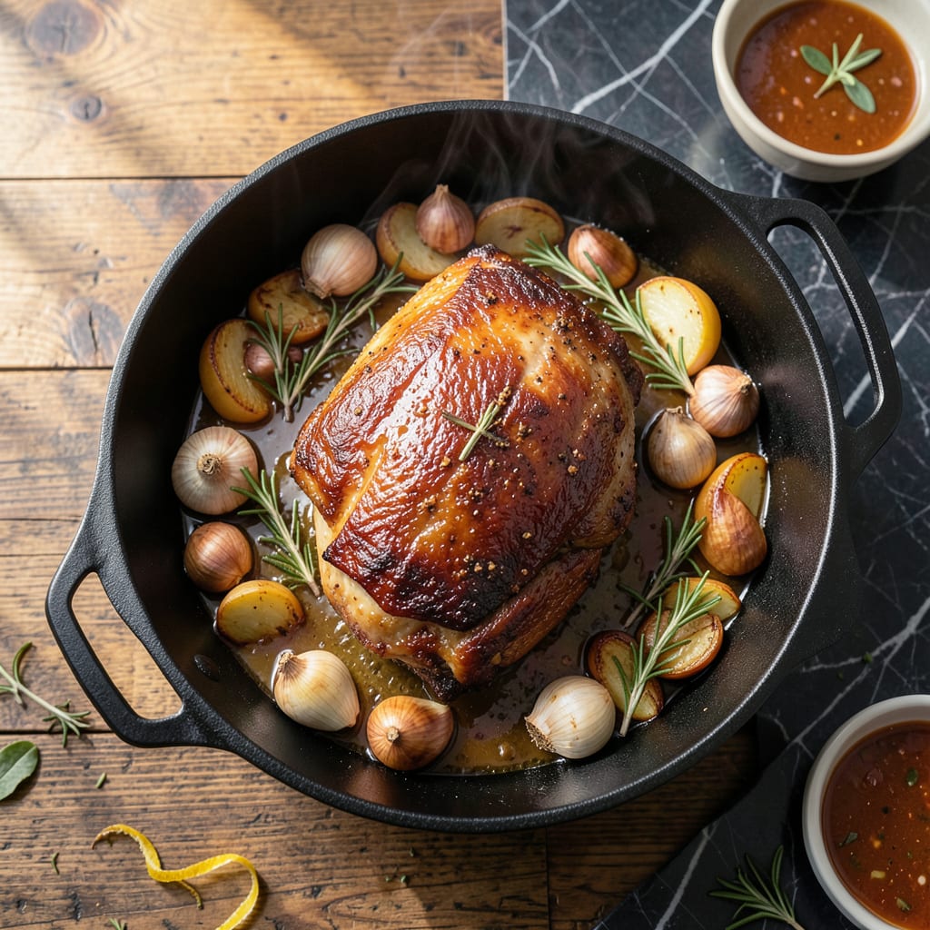 Slow Roasted Pork Shoulder Recipe: Fall Off The Bone Tenderness Overnight illustration with key details