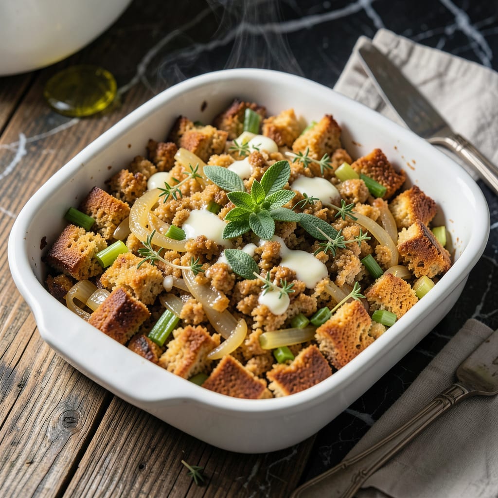 southern living cornbread dressing recipe with pepperidge farm example with annotations