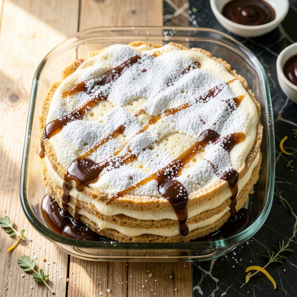 Southern Living Eclair Cake Recipe: No Bake Vanilla Cream Delight example with annotations