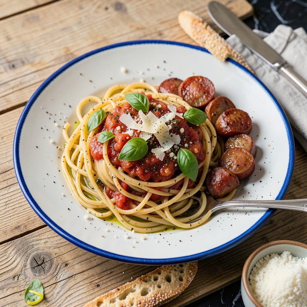 Spaghetti Recipe Word: Simple, Classic Pasta Dish Made Right at Home example with annotations